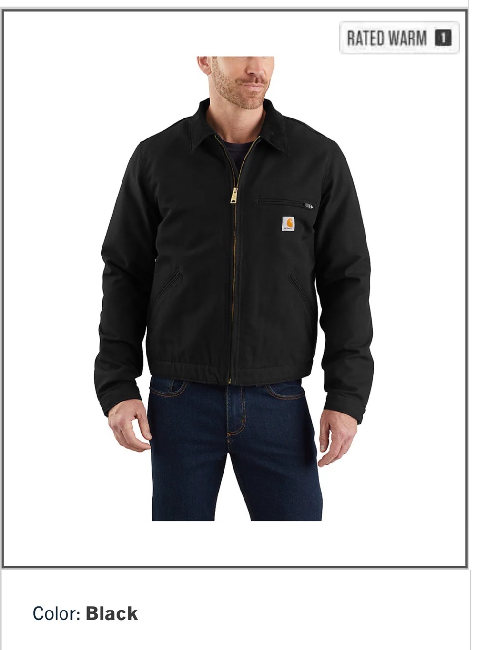 Carhartt Black Men's Bomber Work Jacket